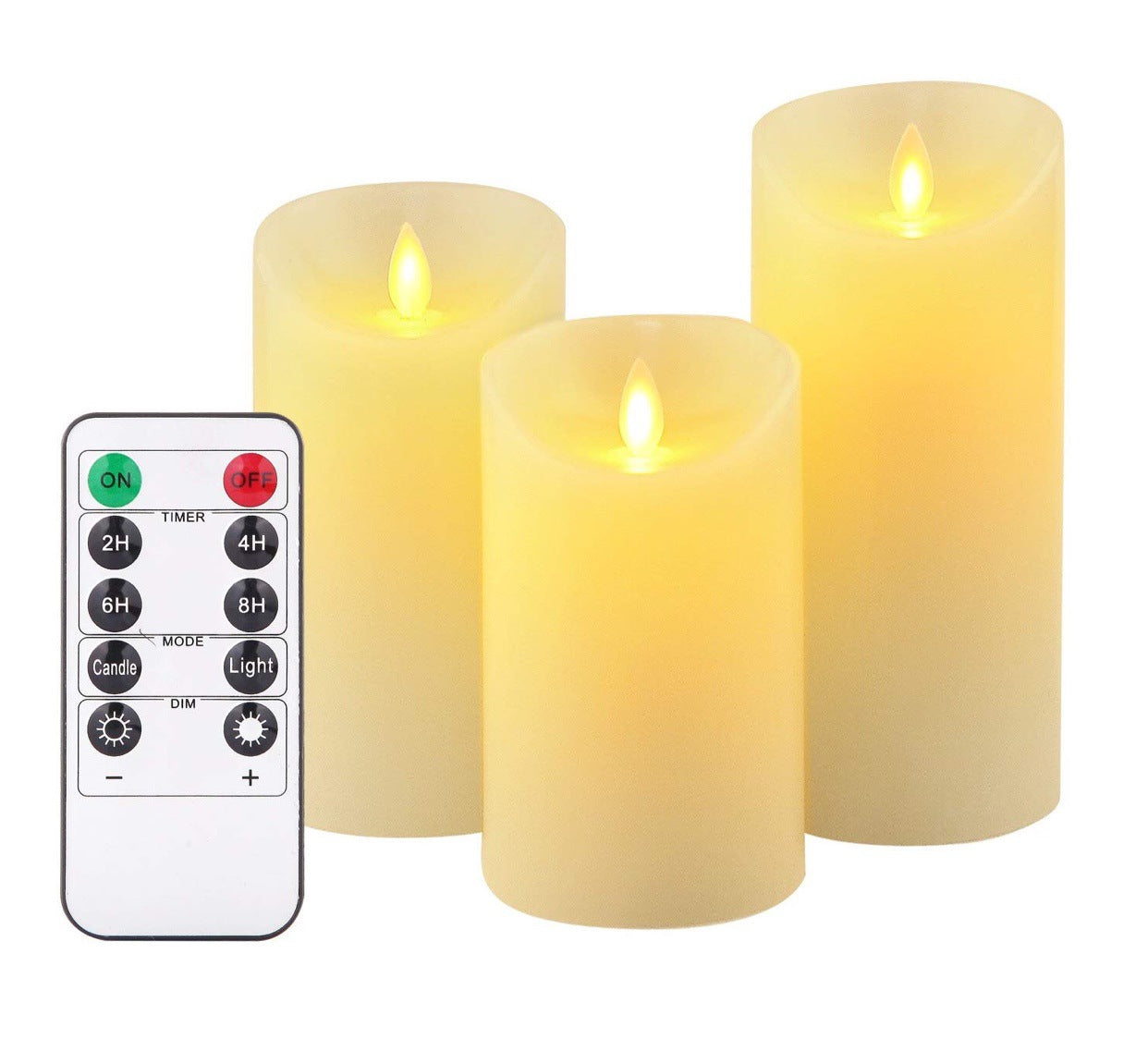 Set of 3 LED flameless candle lights with remote control - Image 3