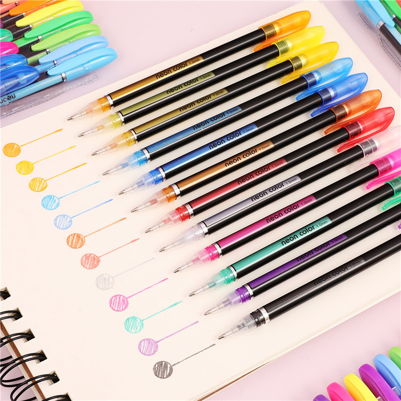 Colorful neon gel pens set - Image 10