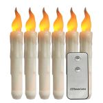 Remote controled LED taper candle lights 6pack