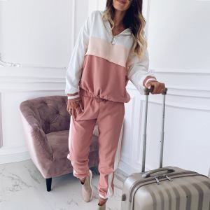 Hooded two piece tracksuit set for women
