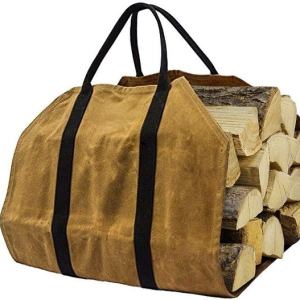 Firewood canvas carrier bag
