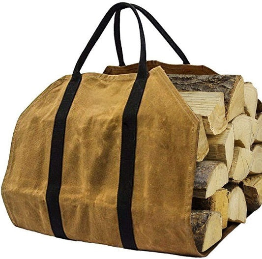 Firewood canvas carrier bag
