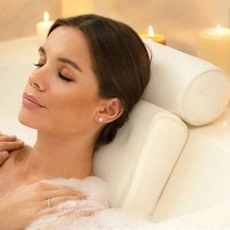 Home spa bath pillow with suction cups