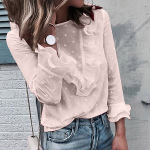 Long sleeve ruffle blouse