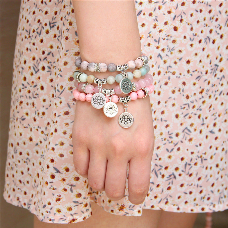 Natural stone buddha beads bracelet