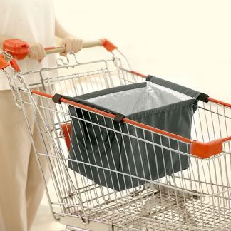 Clip on shopping trolley grocery cooler bag