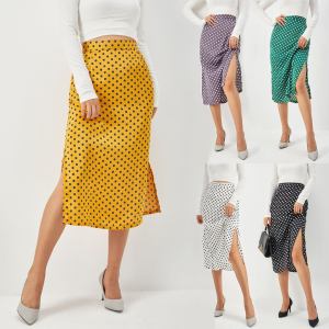 Elagant satiny polka dot skirt