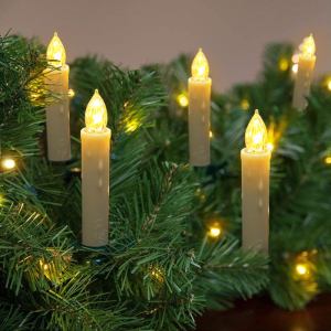 LED tapper candles with Christmas tree clips & remote
