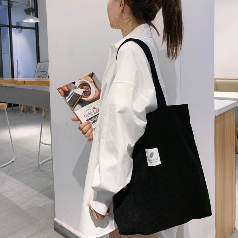 Corduroy casual shoulder bag