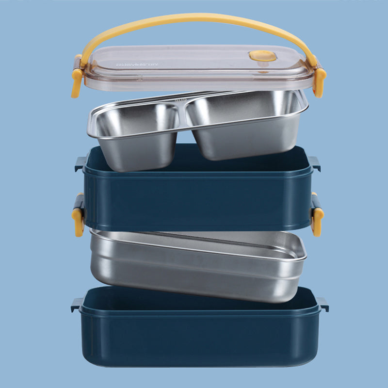 Stainless steel single or double layered lunch box