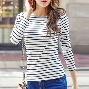 Striped long sleeve top