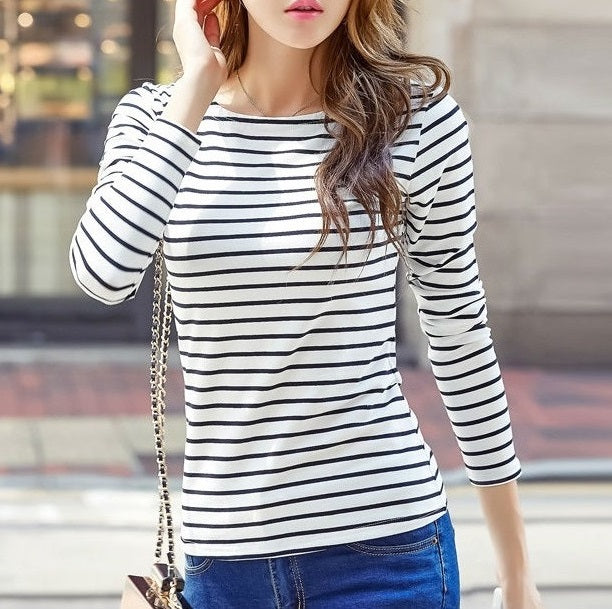 Striped long sleeve top