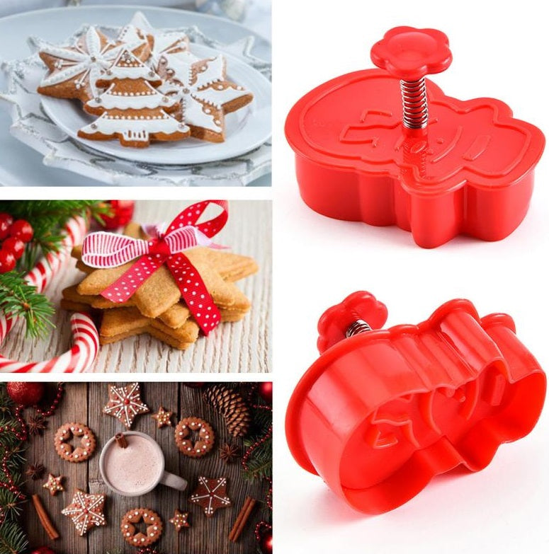 Christmas themed cookie molds set