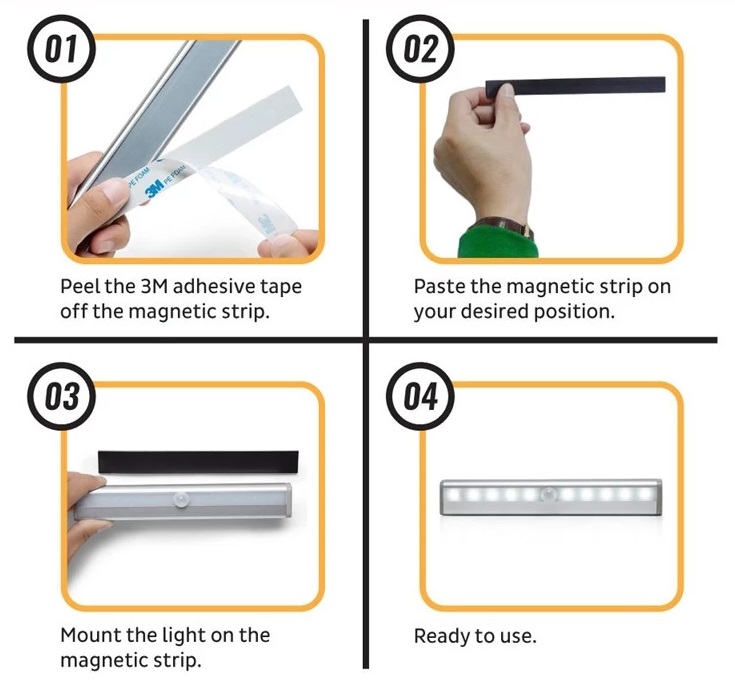 LED PIR motion sensor light - cool white - Image 3