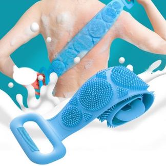 Silicone extended shower skin scrubber