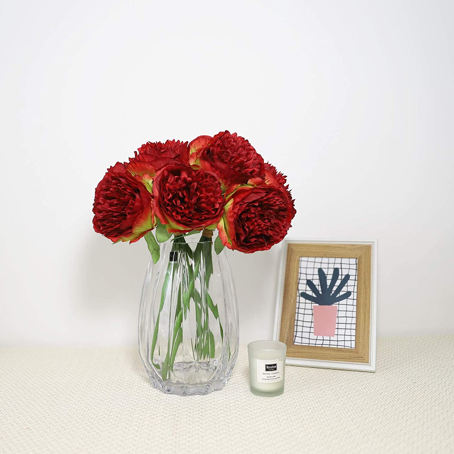 Large artificial peony flower - 5 piece bouquet - Image 18