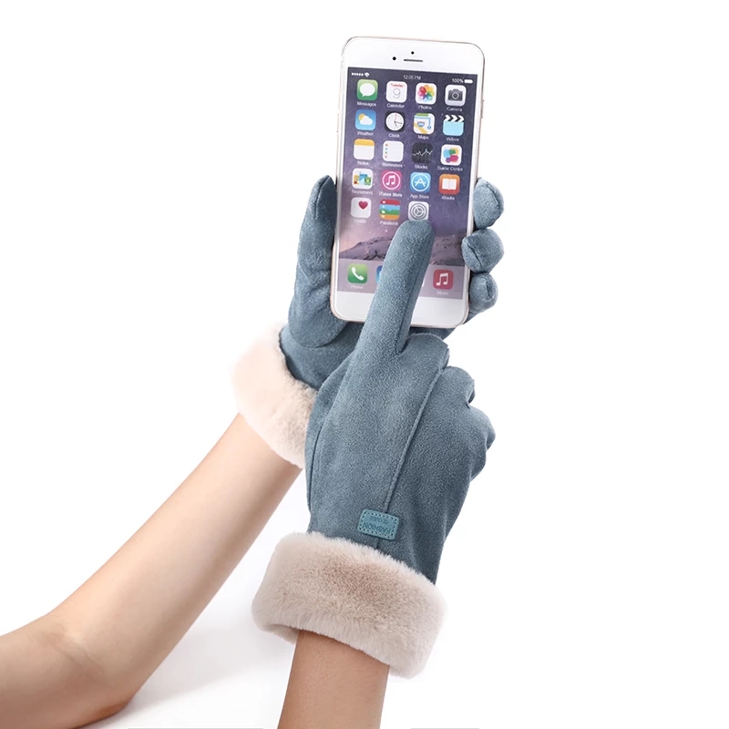 Touch screen faux suede gloves - Image 3
