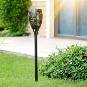 Solar powered flame garden light
