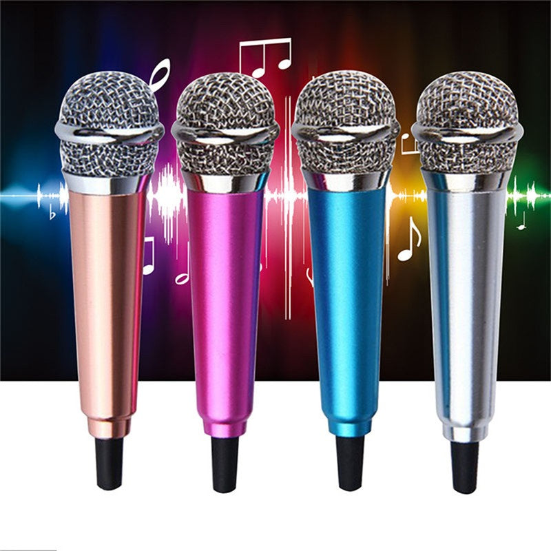 Mini karaoke microphone with earphones