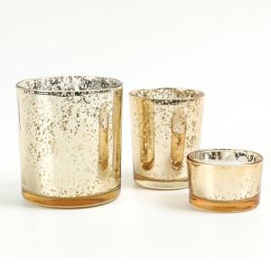 Decorative glass tealight holder set