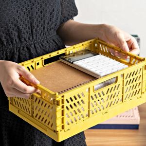 Multi-functional foldable storage basket