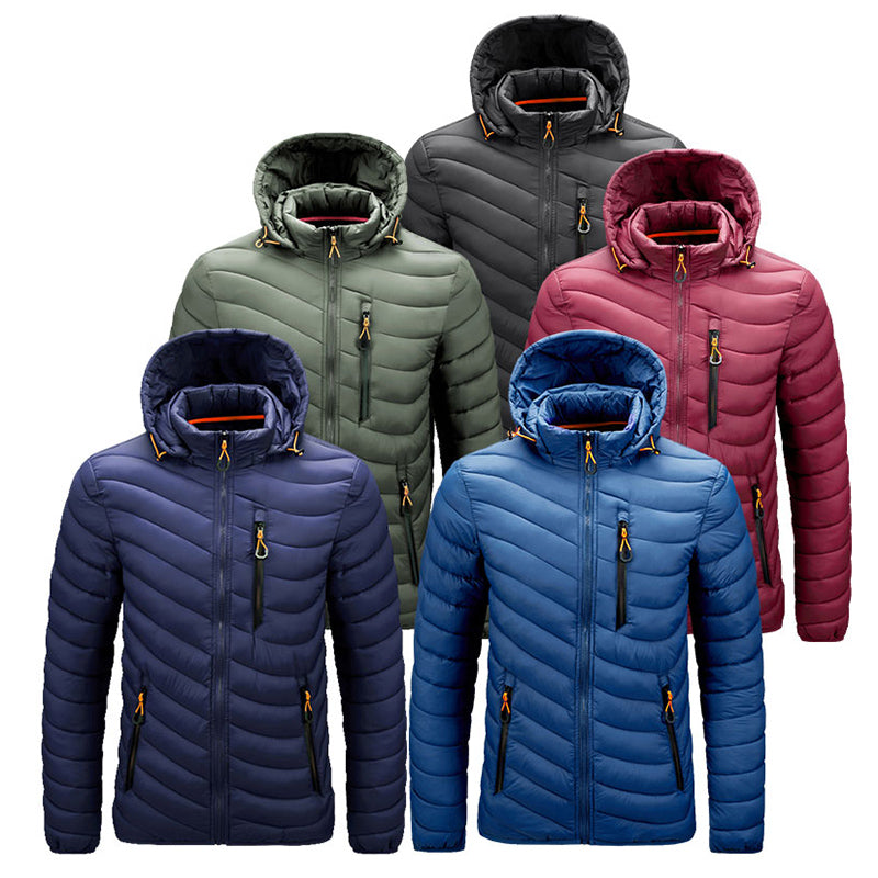 Lightweight mens zipper jacket with hood