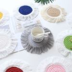 Round coaster mat with tassels