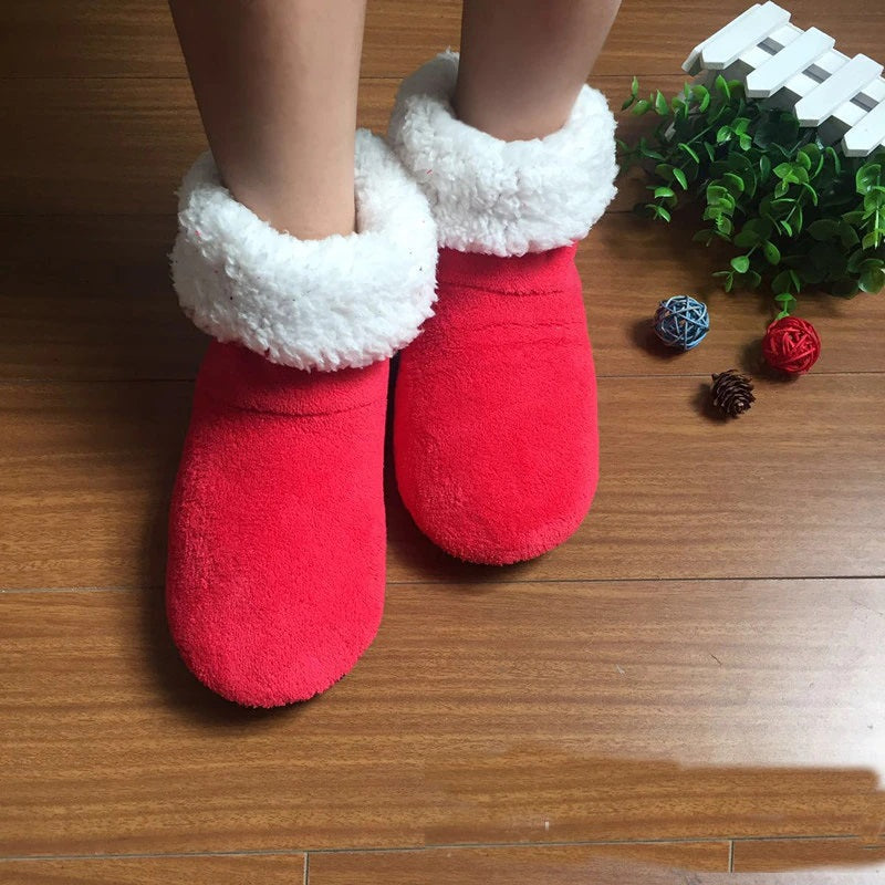 Solid color indoor slipper boots