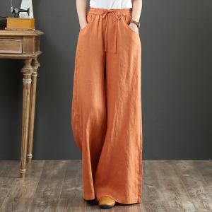 Casual high waist wide-legged pants for women
