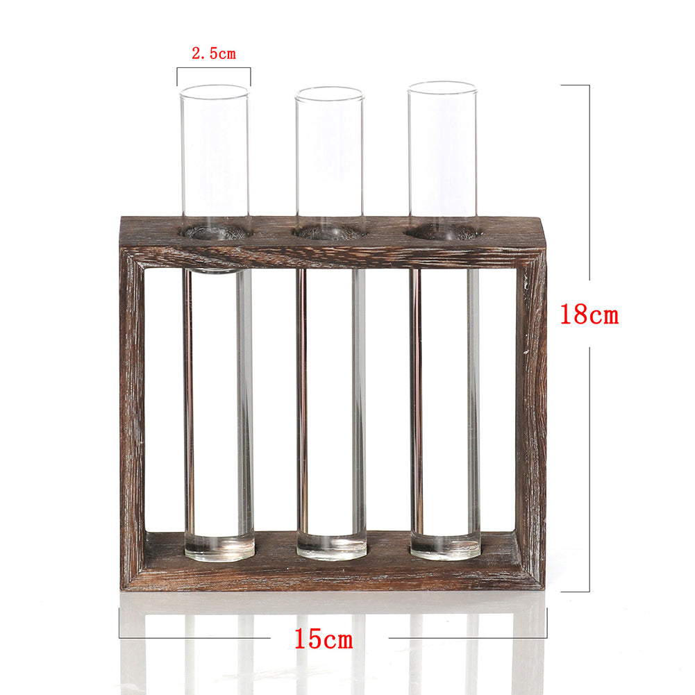 Wooden frame glass tube vase - Image 8