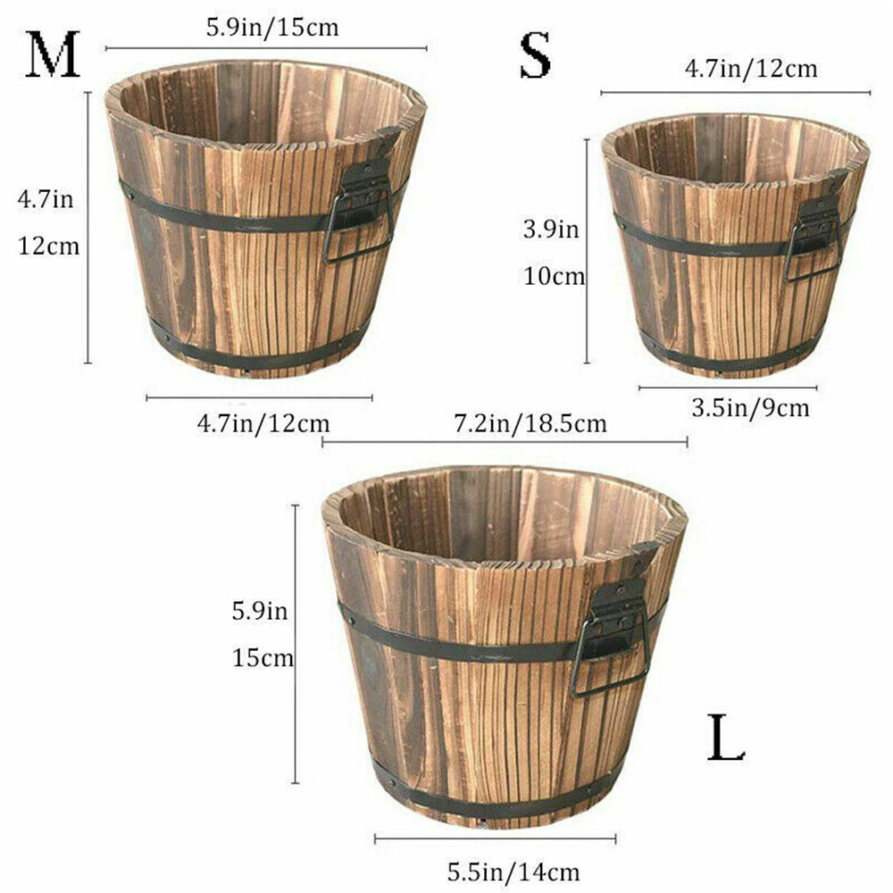 Decorative wooden flower pot
