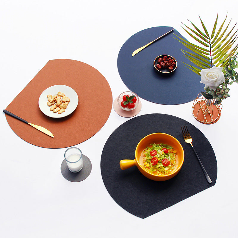 Double sided PU table mat & coaster set
