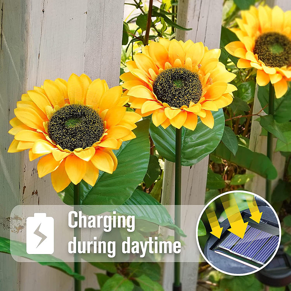 Solar powered Sunflower garden lights 2pack - Image 15
