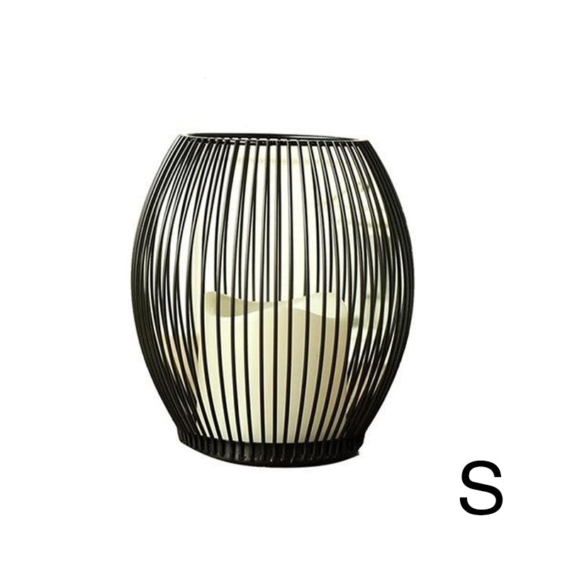 Metal lantern candle holder