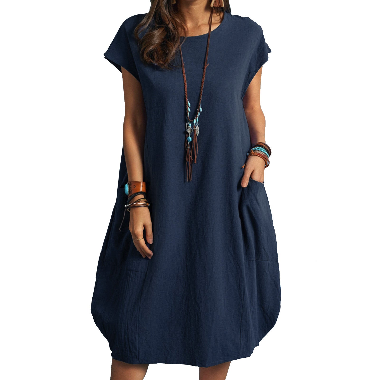 Relaxed short sleeve summer dress - Image 2