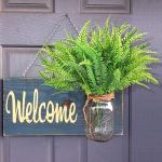 Artificial decorative green leaf branch 2pack
