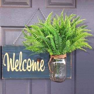 Artificial decorative green leaf branch 2pack