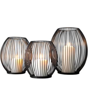 Metal lantern candle holder