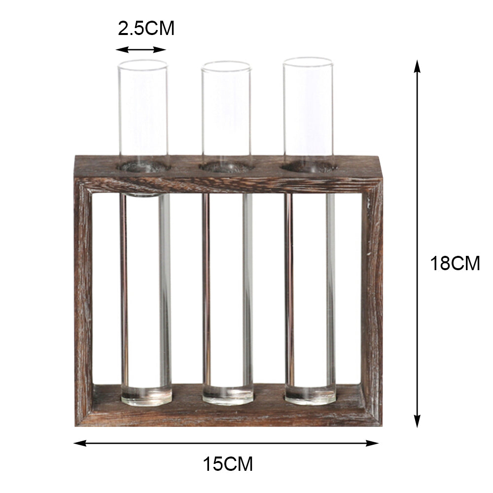 Wooden frame glass tube vase - Image 9