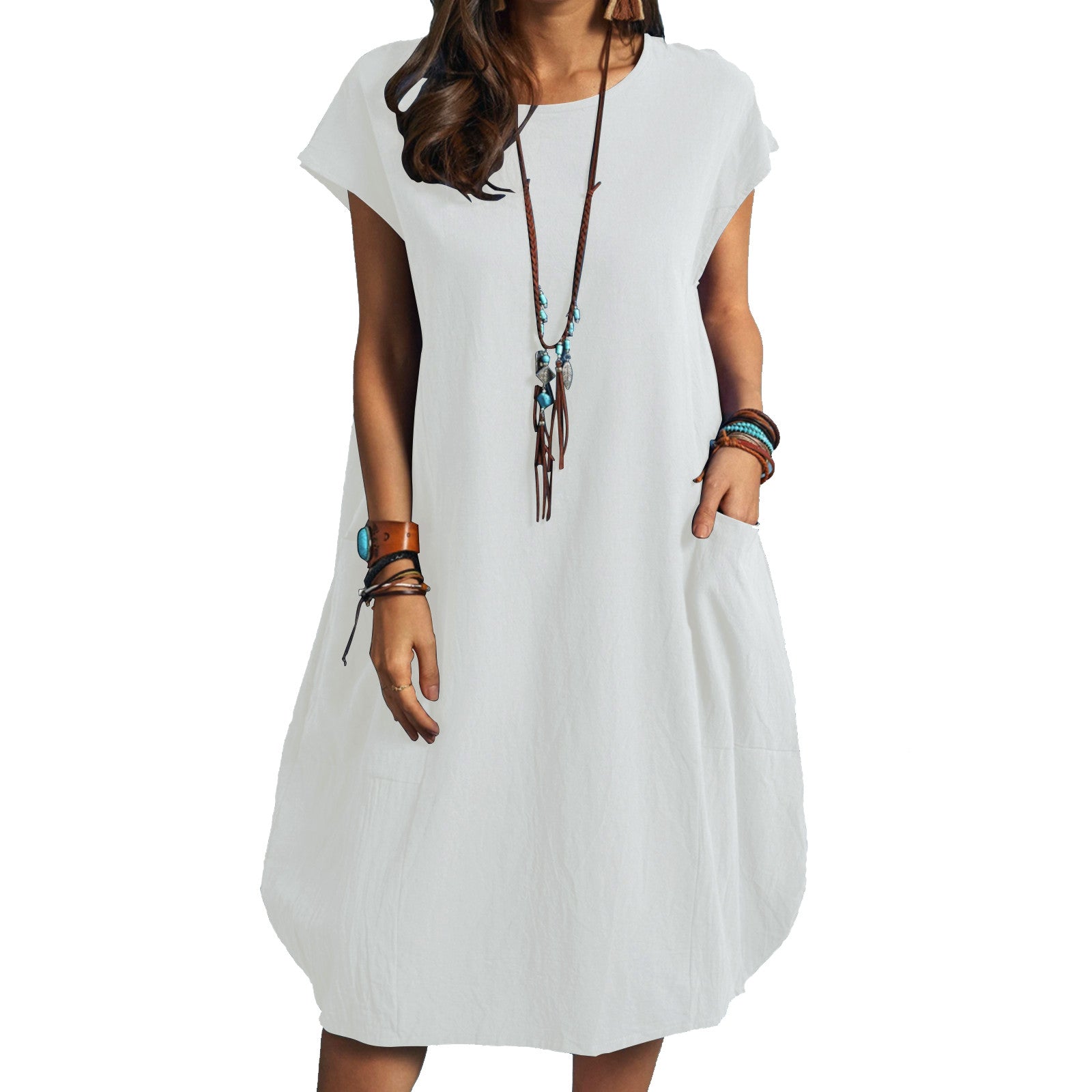 Relaxed short sleeve summer dress - Image 3