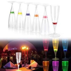 LED light Champagne glasses set of 6 pcs