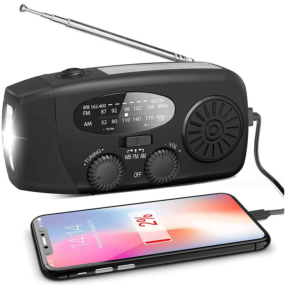 Emergency radio with charger