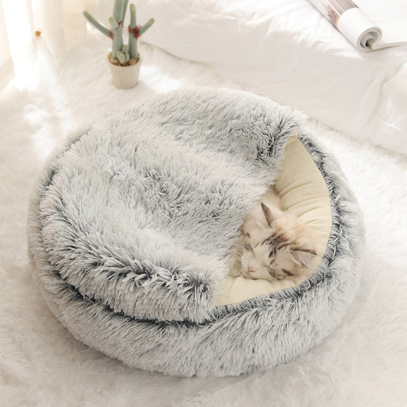 Semi-enclosed fluffy pet bed - Image 3