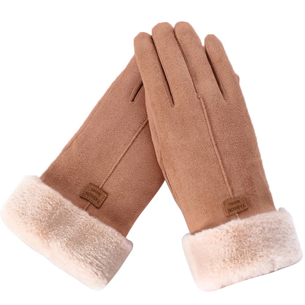 Touch screen faux suede gloves