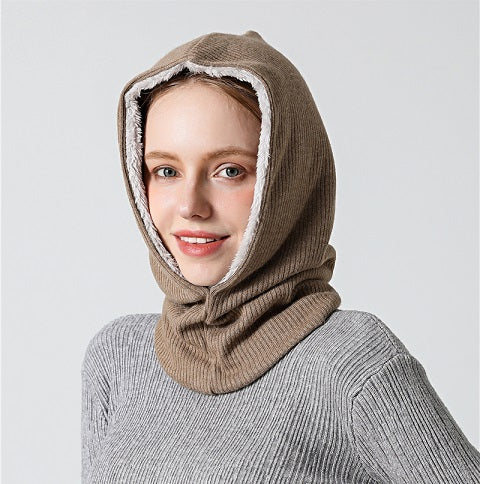 2 in 1 warm knitted scarf hat