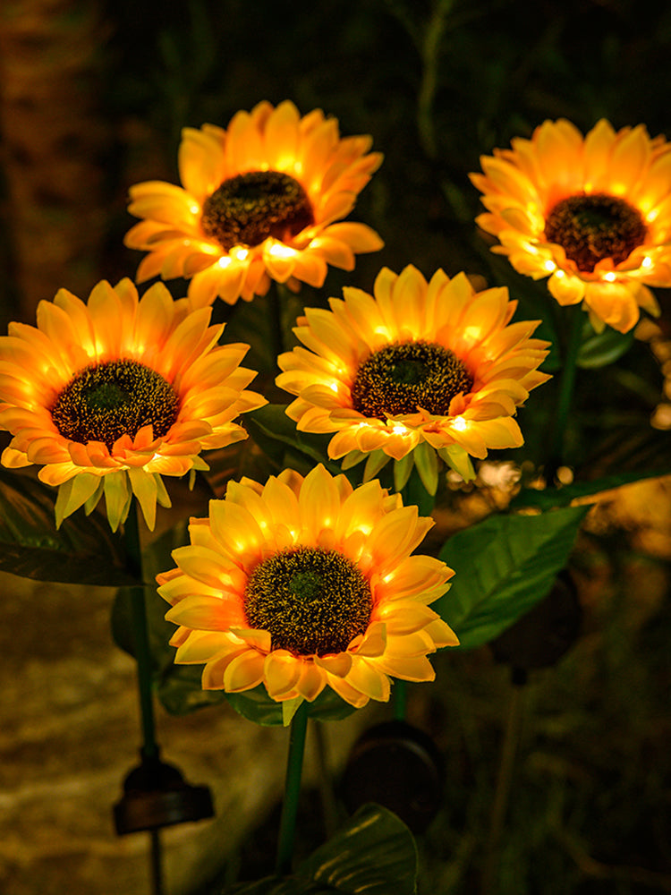 Solar powered Sunflower garden lights 2pack - Image 5