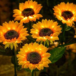 Solar powered Sunflower garden lights 2pack