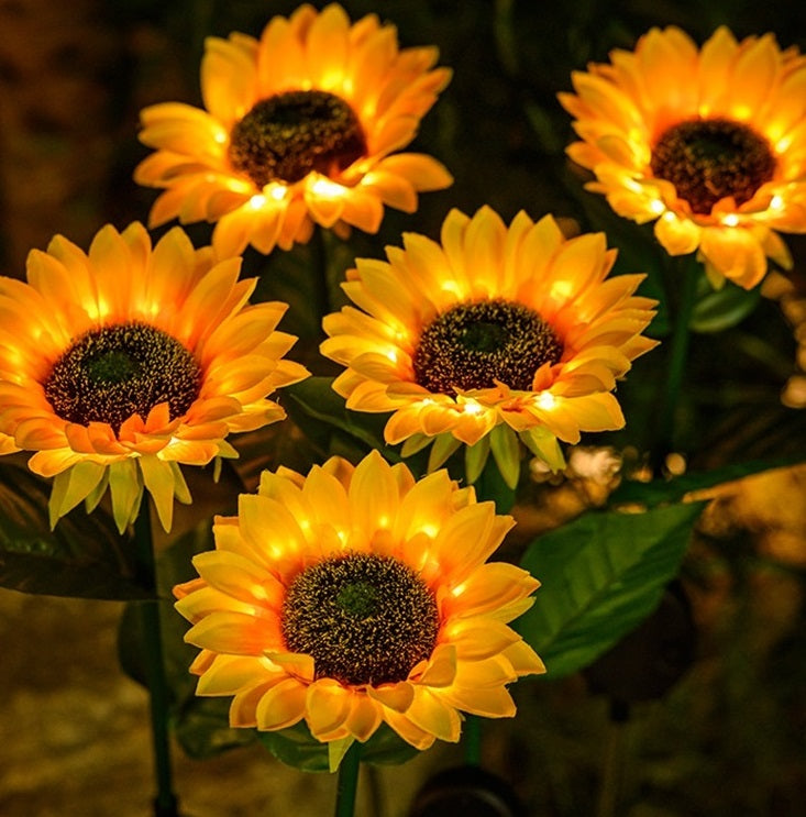 Solar powered Sunflower garden lights 2pack