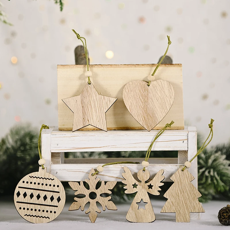 Wooden Christmas pendants 12pack - Image 4