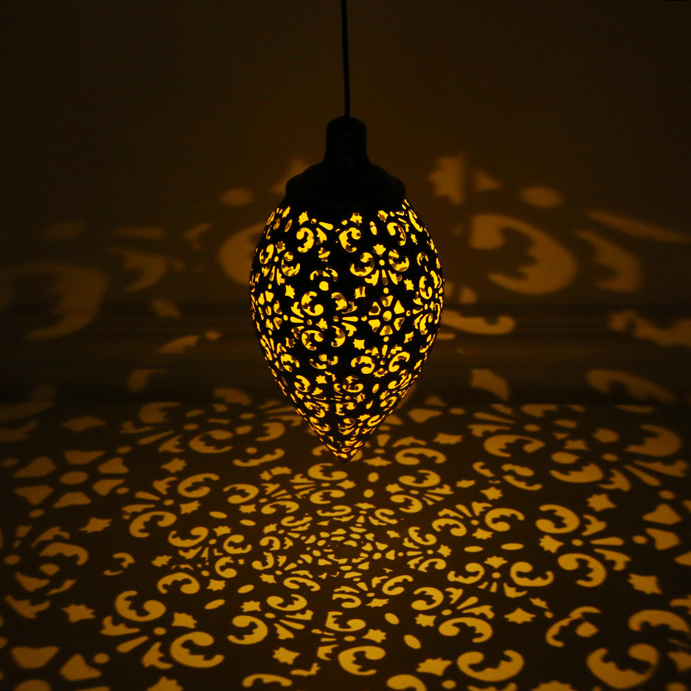 Solar powered hanging lamp